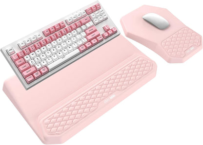 3-in-1 Ergonomic Keyboard Stand with Wrist Rest & Mouse Pad Set, Black