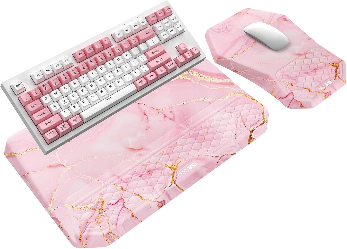 3-in-1 Ergonomic Keyboard Stand with Wrist Rest & Mouse Pad Set, Black