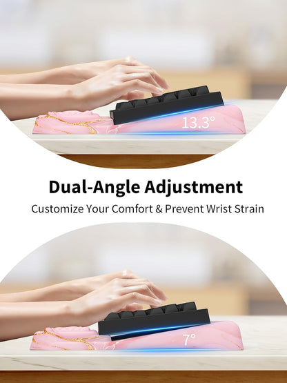 3-in-1 Ergonomic Keyboard Stand with Wrist Rest & Mouse Pad Set, Black