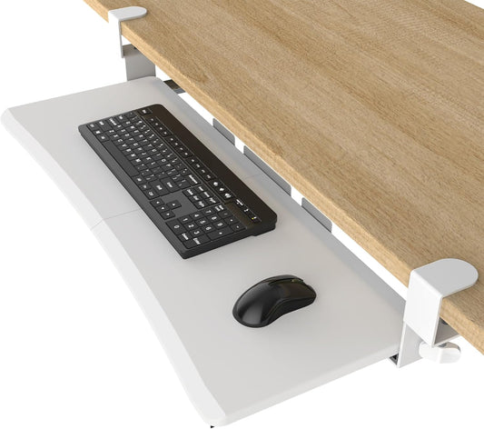 Extra Large Keyboard Tray Under Desk White
