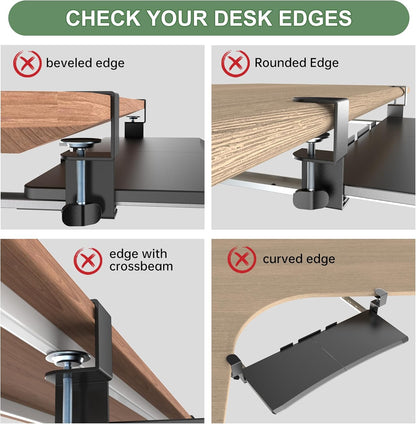 Extra Large Keyboard Tray Under Desk White
