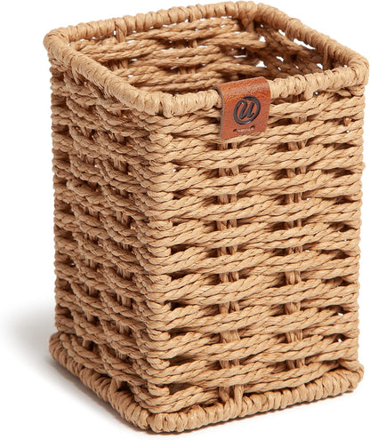 Pencil Cup, Pen Holder, Desktop Organizer, Wicker Woven Finish