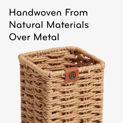 Pencil Cup, Pen Holder, Desktop Organizer, Wicker Woven Finish