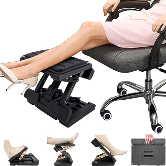 Ergonomic Under Desk Footrest & Leg Rest Stool with Massage Roller