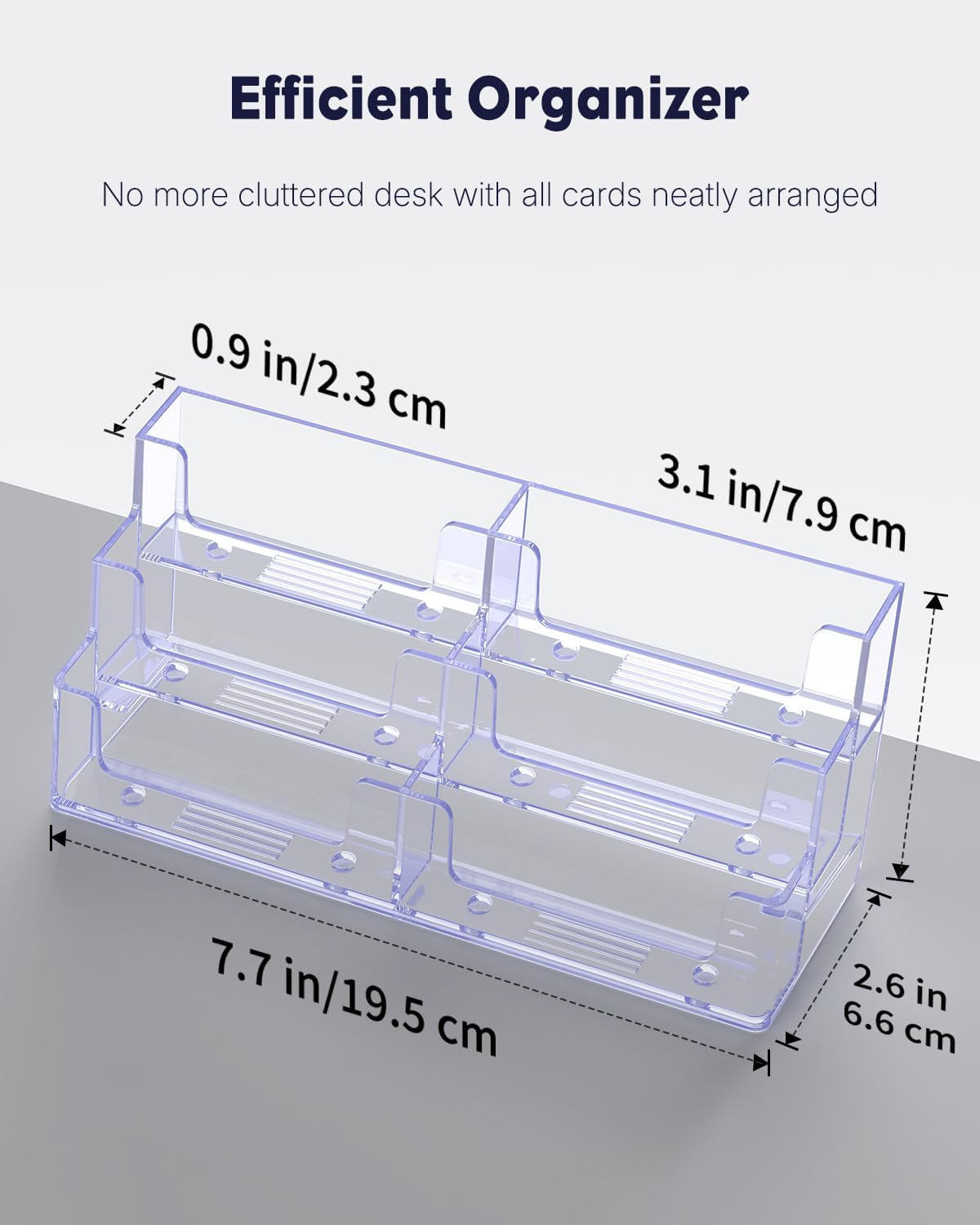 Acrylic Business Card Holder for Desk 8 Slots Clear Business Card Display Stand for Men & Women Desktop Business Card Organizer Card Stand for Office Home Exhibition, 480 Card Capacity