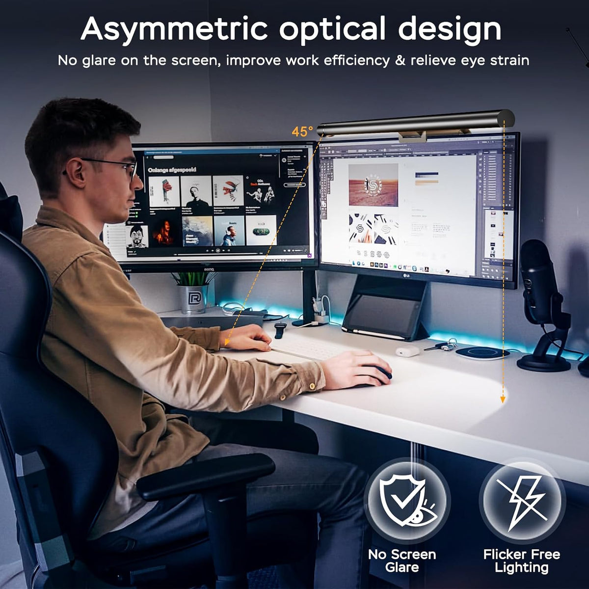 Computer Screen Lamp, Made of Aluminum Alloy, Office and Home Use