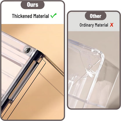 2-Pack Clear Desktop File Organizer, Expandable Acrylic File Sorter Auto Rebound, Multifunction 5 Sections File Folder Holder for Magazines, Books, Letters, Papers, Notebooks