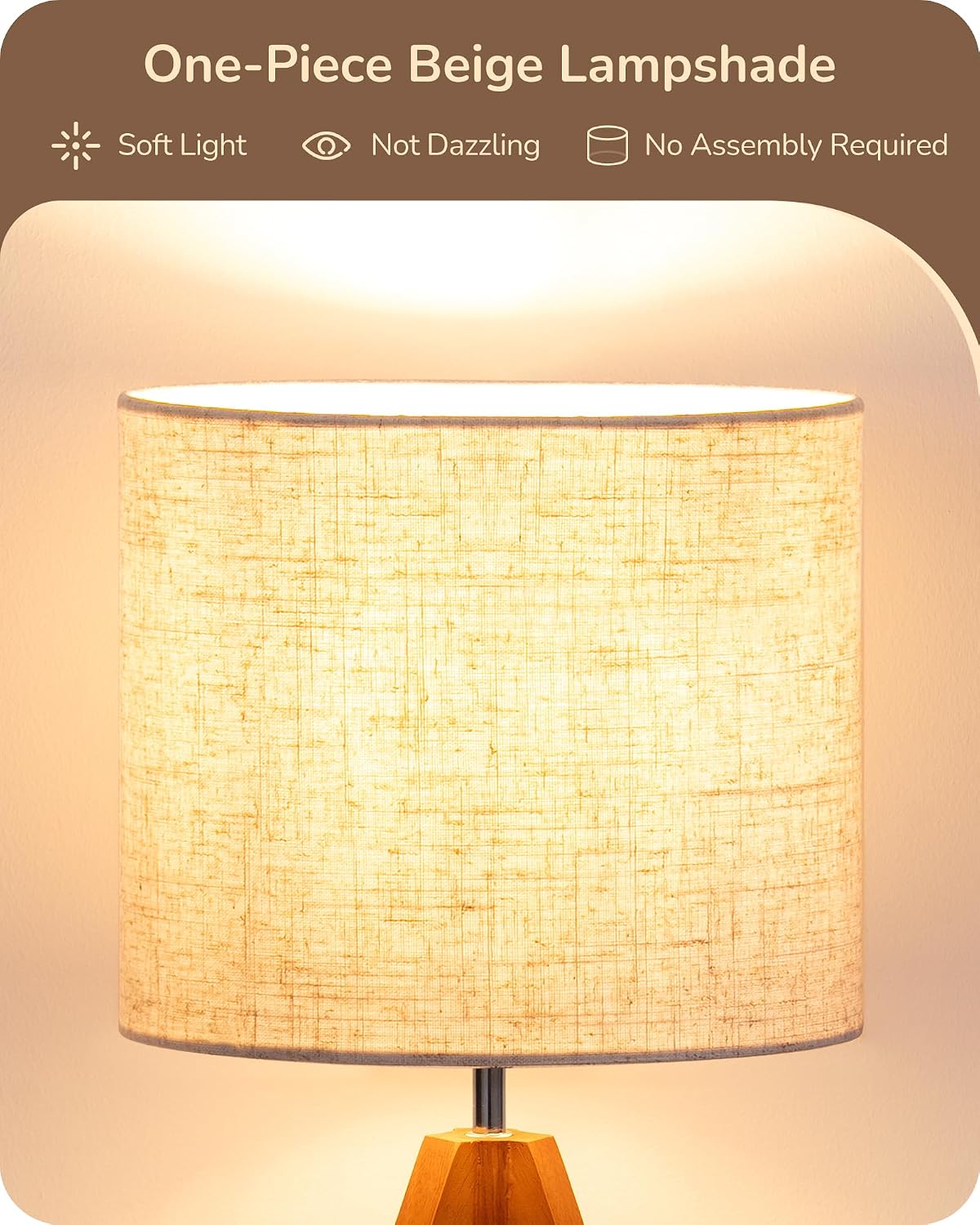 Tripod Table Lamp, Small Cute Bedside Lamp, 14.2 Inch, E26 Base