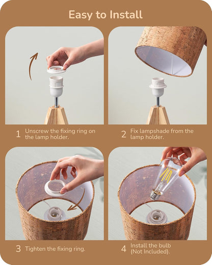 Tripod Table Lamp, Small Cute Bedside Lamp, 14.2 Inch, E26 Base