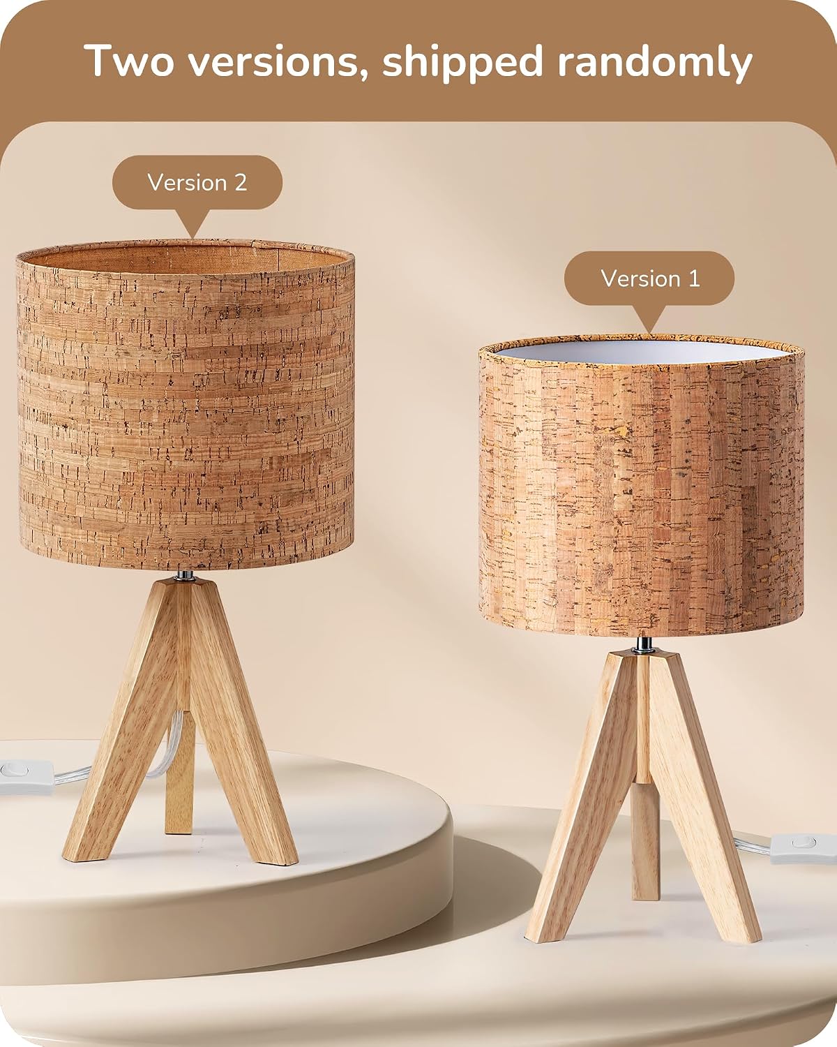 Tripod Table Lamp, Small Cute Bedside Lamp, 14.2 Inch, E26 Base