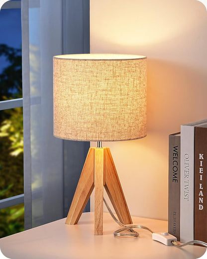 Tripod Table Lamp, Small Cute Bedside Lamp, 14.2 Inch, E26 Base