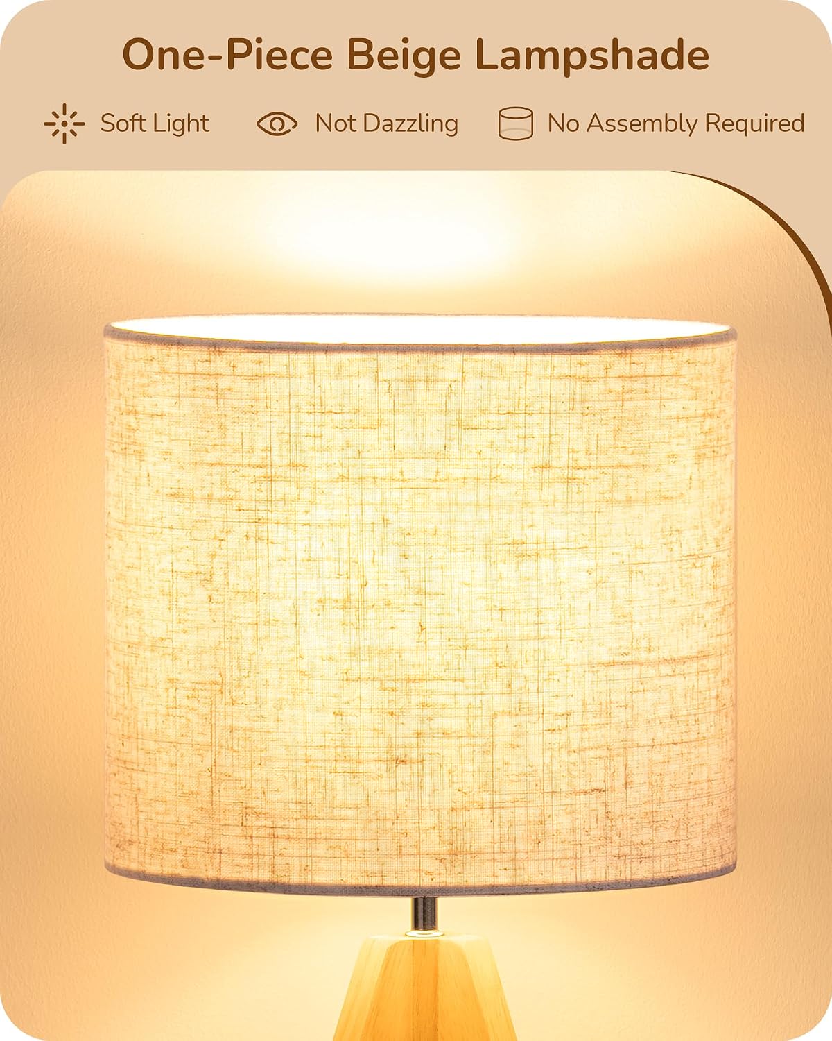 Tripod Table Lamp, Small Cute Bedside Lamp, 14.2 Inch, E26 Base