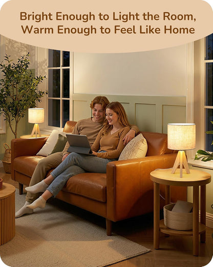 Tripod Table Lamp, Small Cute Bedside Lamp, 14.2 Inch, E26 Base