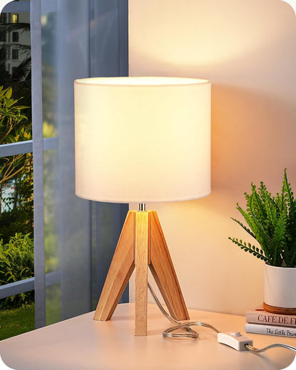 Tripod Table Lamp, Small Cute Bedside Lamp, 14.2 Inch, E26 Base