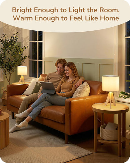 Tripod Table Lamp, Small Cute Bedside Lamp, 14.2 Inch, E26 Base