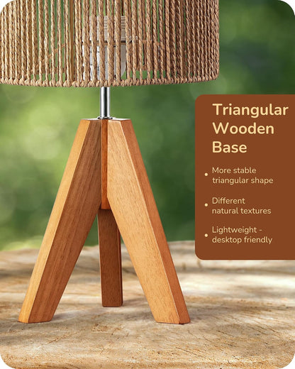 Tripod Table Lamp, Small Cute Bedside Lamp, 14.2 Inch, E26 Base