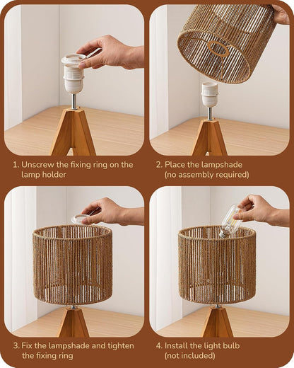Tripod Table Lamp, Small Cute Bedside Lamp, 14.2 Inch, E26 Base