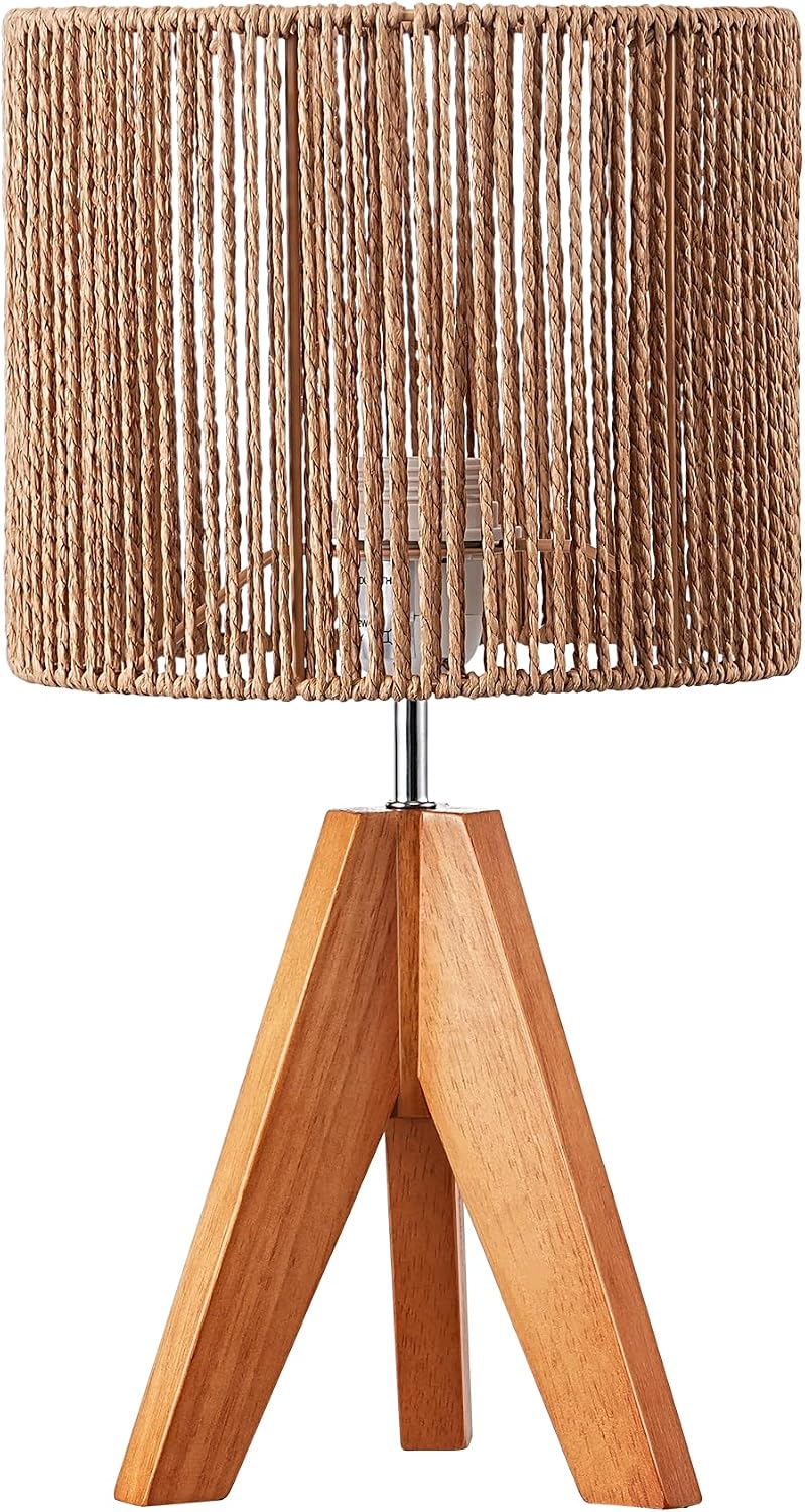 Tripod Table Lamp, Small Cute Bedside Lamp, 14.2 Inch, E26 Base