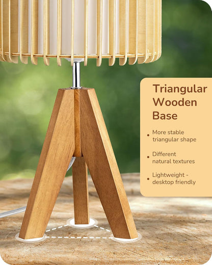 Tripod Table Lamp, Small Cute Bedside Lamp, 14.2 Inch, E26 Base