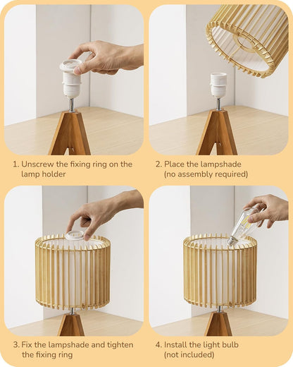 Tripod Table Lamp, Small Cute Bedside Lamp, 14.2 Inch, E26 Base
