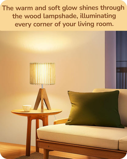 Tripod Table Lamp, Small Cute Bedside Lamp, 14.2 Inch, E26 Base