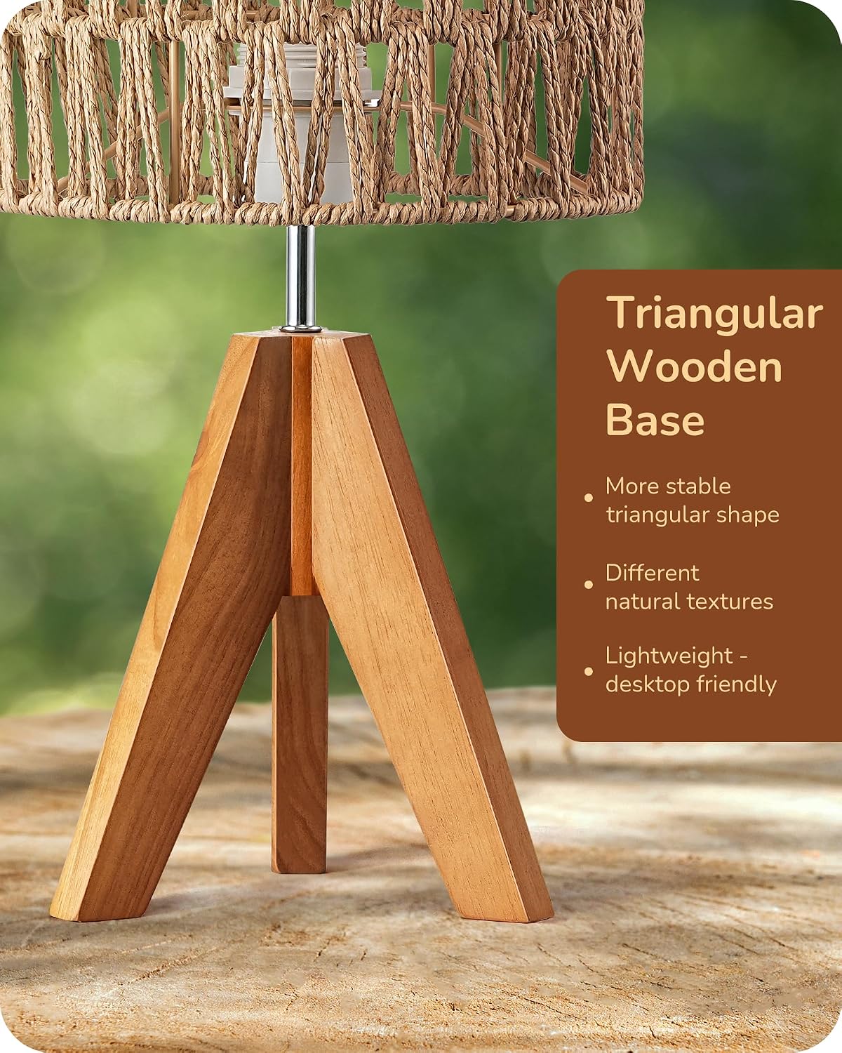 Tripod Table Lamp, Small Cute Bedside Lamp, 14.2 Inch, E26 Base