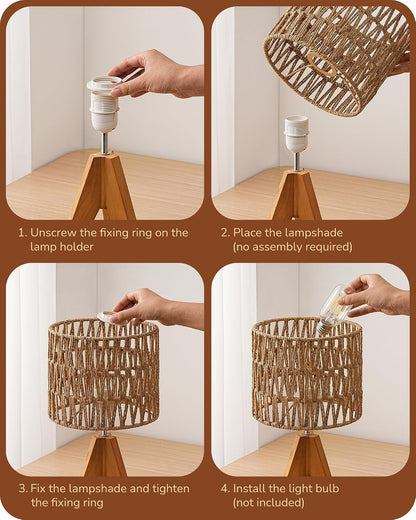 Tripod Table Lamp, Small Cute Bedside Lamp, 14.2 Inch, E26 Base