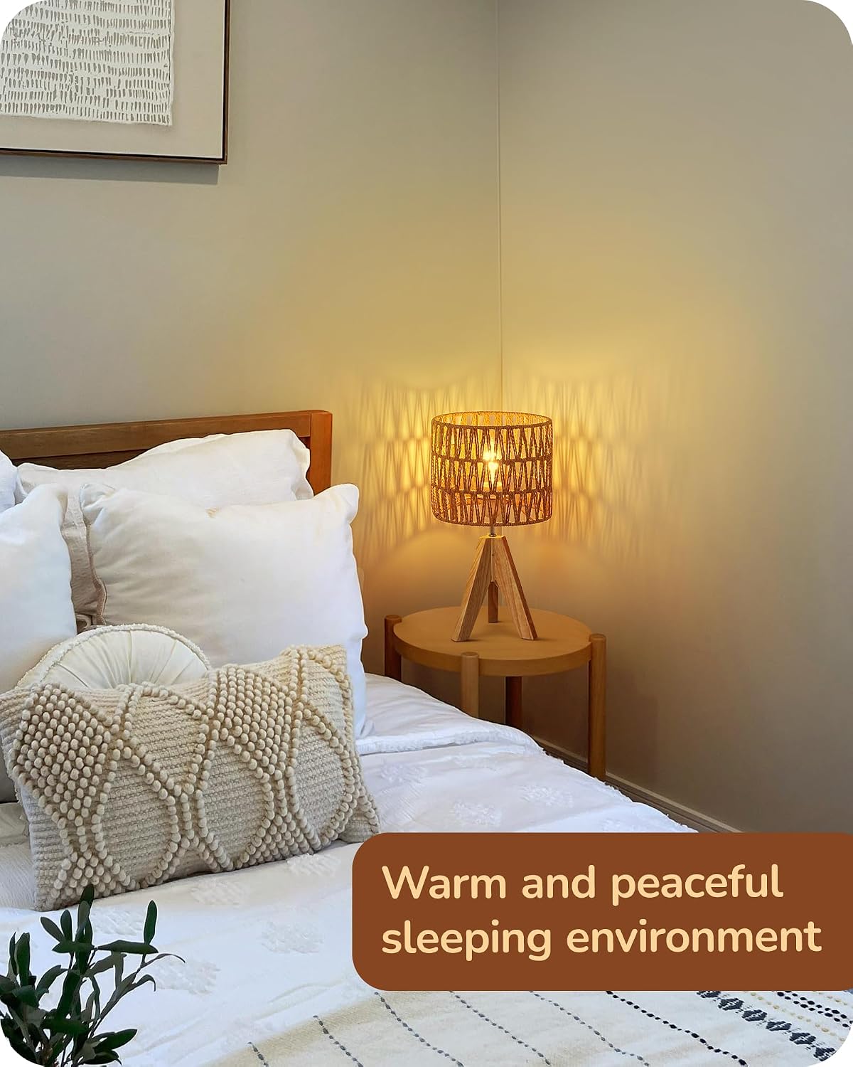 Tripod Table Lamp, Small Cute Bedside Lamp, 14.2 Inch, E26 Base