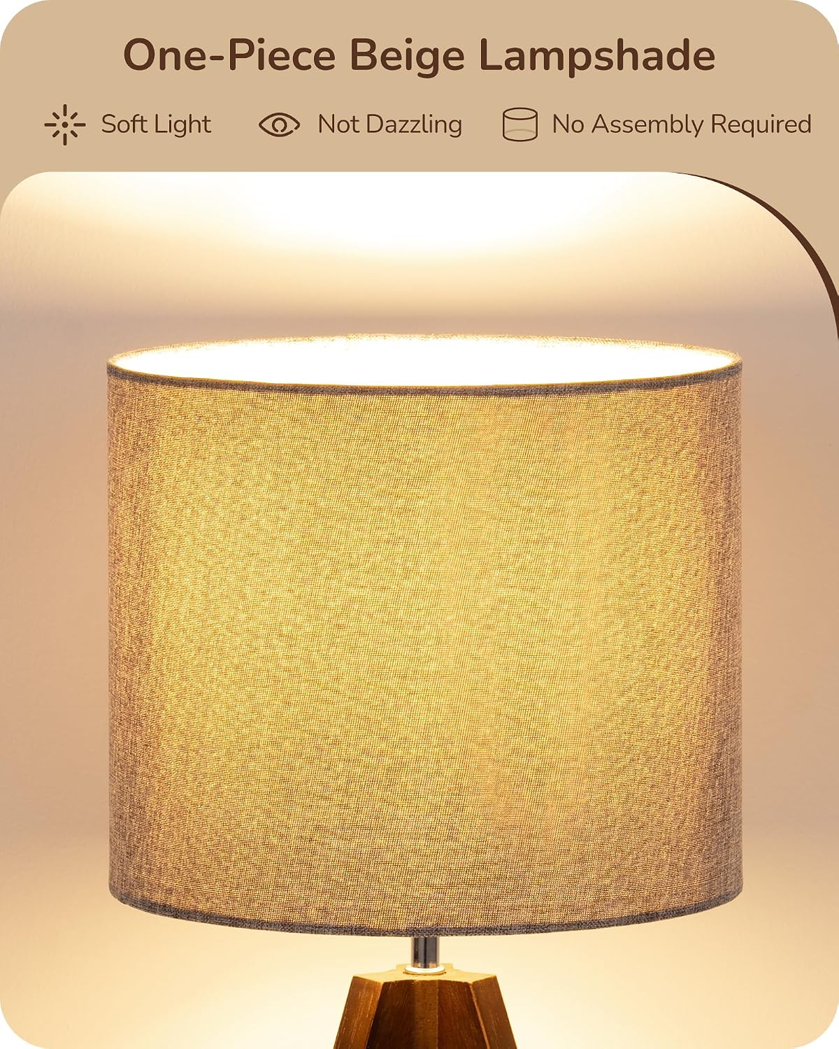 Tripod Table Lamp, Small Cute Bedside Lamp, 14.2 Inch, E26 Base