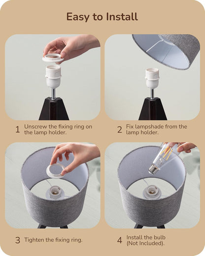 Tripod Table Lamp, Small Cute Bedside Lamp, 14.2 Inch, E26 Base