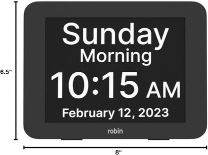 Clock 2026 with Day and Date for Elderly, Clocks for Seniors, Dementia Clock, Digital Calendar Elderly, Bedside Clocks Seniors, Alzheimers Products, Dementia Clocks Large, White
