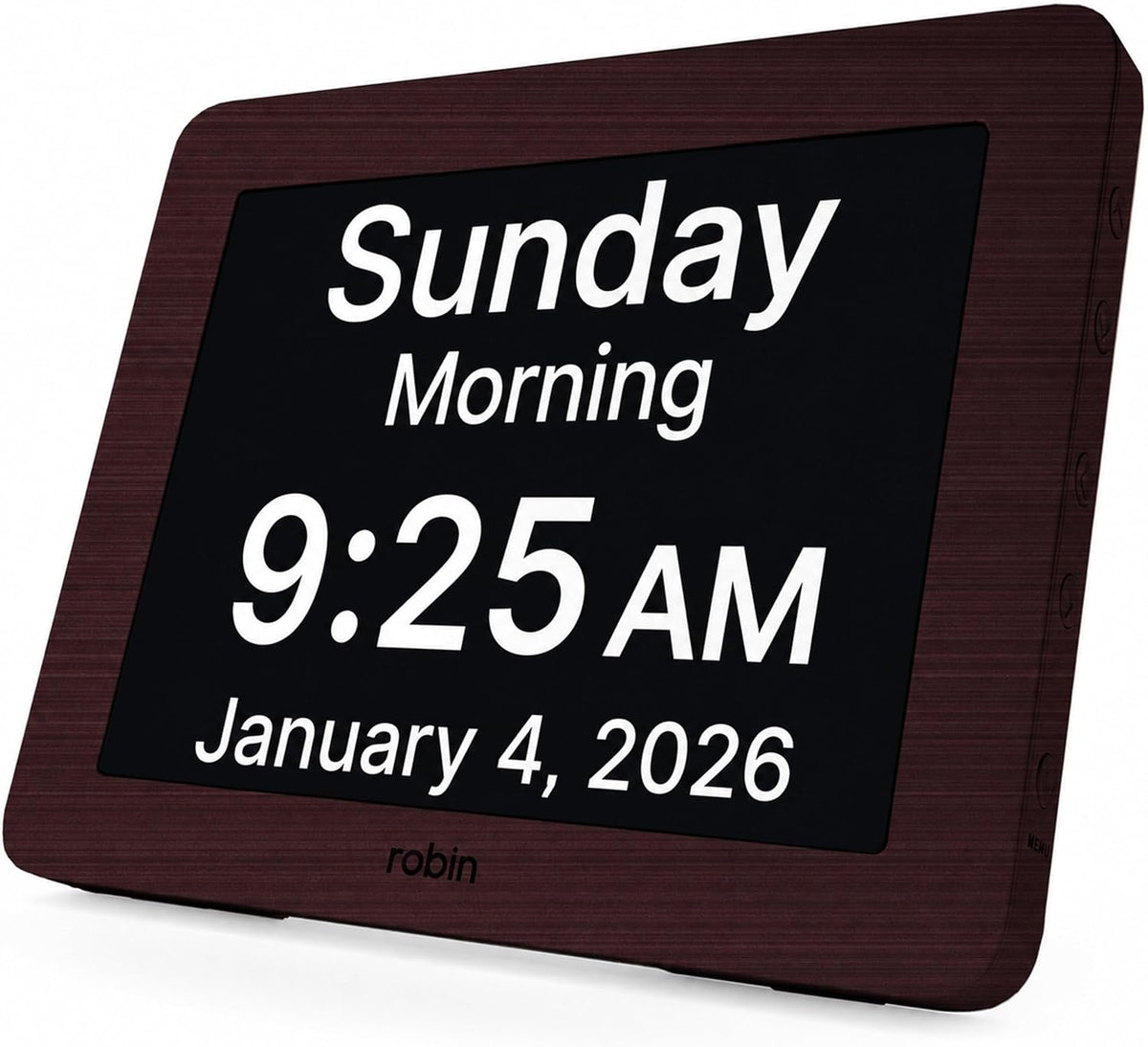 Clock 2026 with Day and Date for Elderly, Clocks for Seniors, Dementia Clock, Digital Calendar Elderly, Bedside Clocks Seniors, Alzheimers Products, Dementia Clocks Large, White