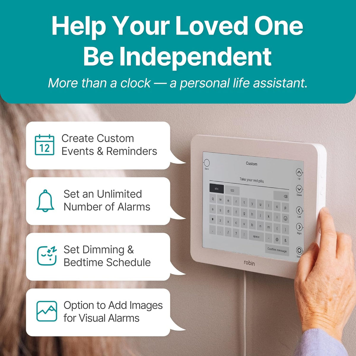 Clock 2026 with Day and Date for Elderly, Clocks for Seniors, Dementia Clock, Digital Calendar Elderly, Bedside Clocks Seniors, Alzheimers Products, Dementia Clocks Large, White