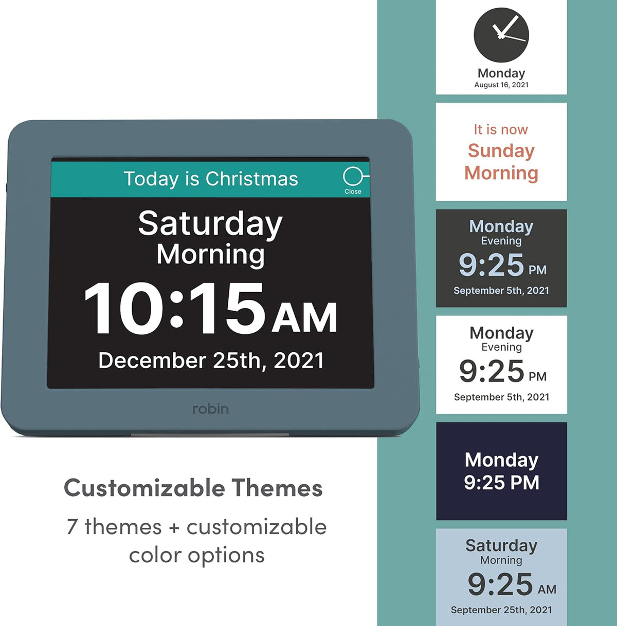 Clock 2026 with Day and Date for Elderly, Clocks for Seniors, Dementia Clock, Digital Calendar Elderly, Bedside Clocks Seniors, Alzheimers Products, Dementia Clocks Large, White