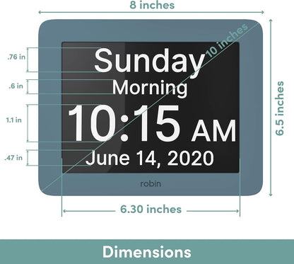Clock 2026 with Day and Date for Elderly, Clocks for Seniors, Dementia Clock, Digital Calendar Elderly, Bedside Clocks Seniors, Alzheimers Products, Dementia Clocks Large, White