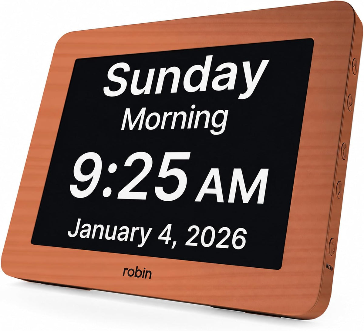 Clock 2026 with Day and Date for Elderly, Clocks for Seniors, Dementia Clock, Digital Calendar Elderly, Bedside Clocks Seniors, Alzheimers Products, Dementia Clocks Large, White