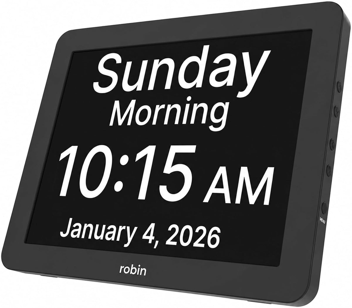Clock 2026 with Day and Date for Elderly, Clocks for Seniors, Dementia Clock, Digital Calendar Elderly, Bedside Clocks Seniors, Alzheimers Products, Dementia Clocks Large, White