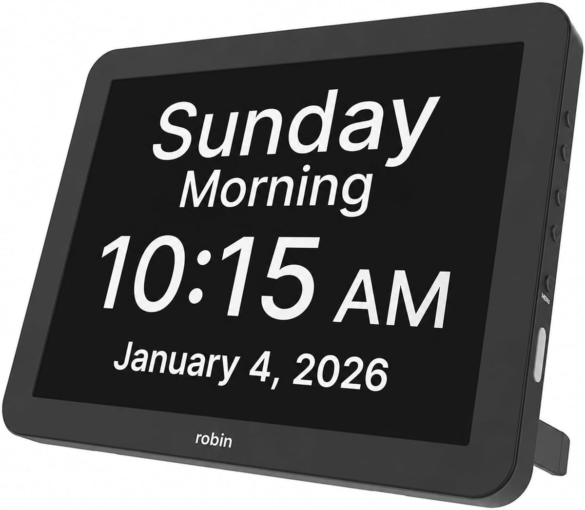 Clock 2026 with Day and Date for Elderly, Clocks for Seniors, Dementia Clock, Digital Calendar Elderly, Bedside Clocks Seniors, Alzheimers Products, Dementia Clocks Large, White