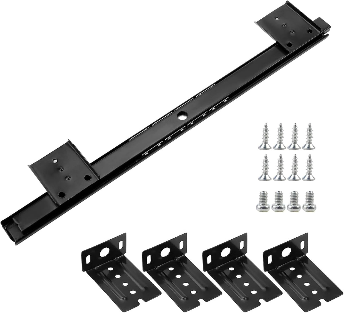 Under Desk Keyboard Tray Slides, 14 In Computer Drawer Tray, Black