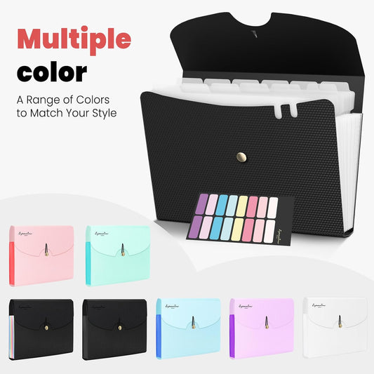 Expanding File Folders, 13 Pocket Accordion File Organizer, Letter/A4