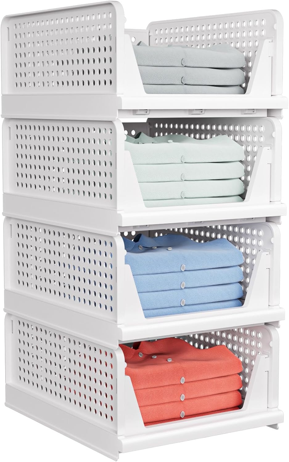 caktraie Stackable Closet Storage Basket - Stackable Storage Bins