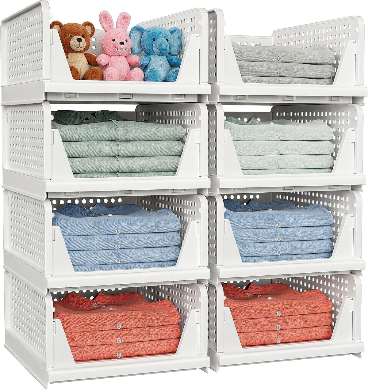 caktraie Stackable Closet Storage Basket - Stackable Storage Bins