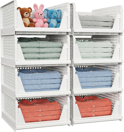 caktraie Stackable Closet Storage Basket - Stackable Storage Bins