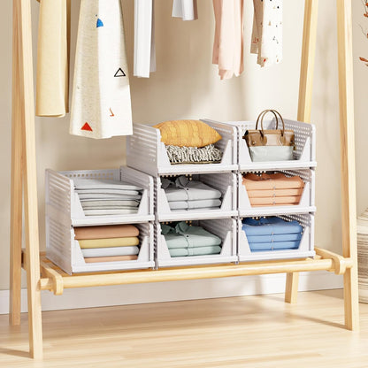 caktraie Stackable Closet Storage Basket - Stackable Storage Bins