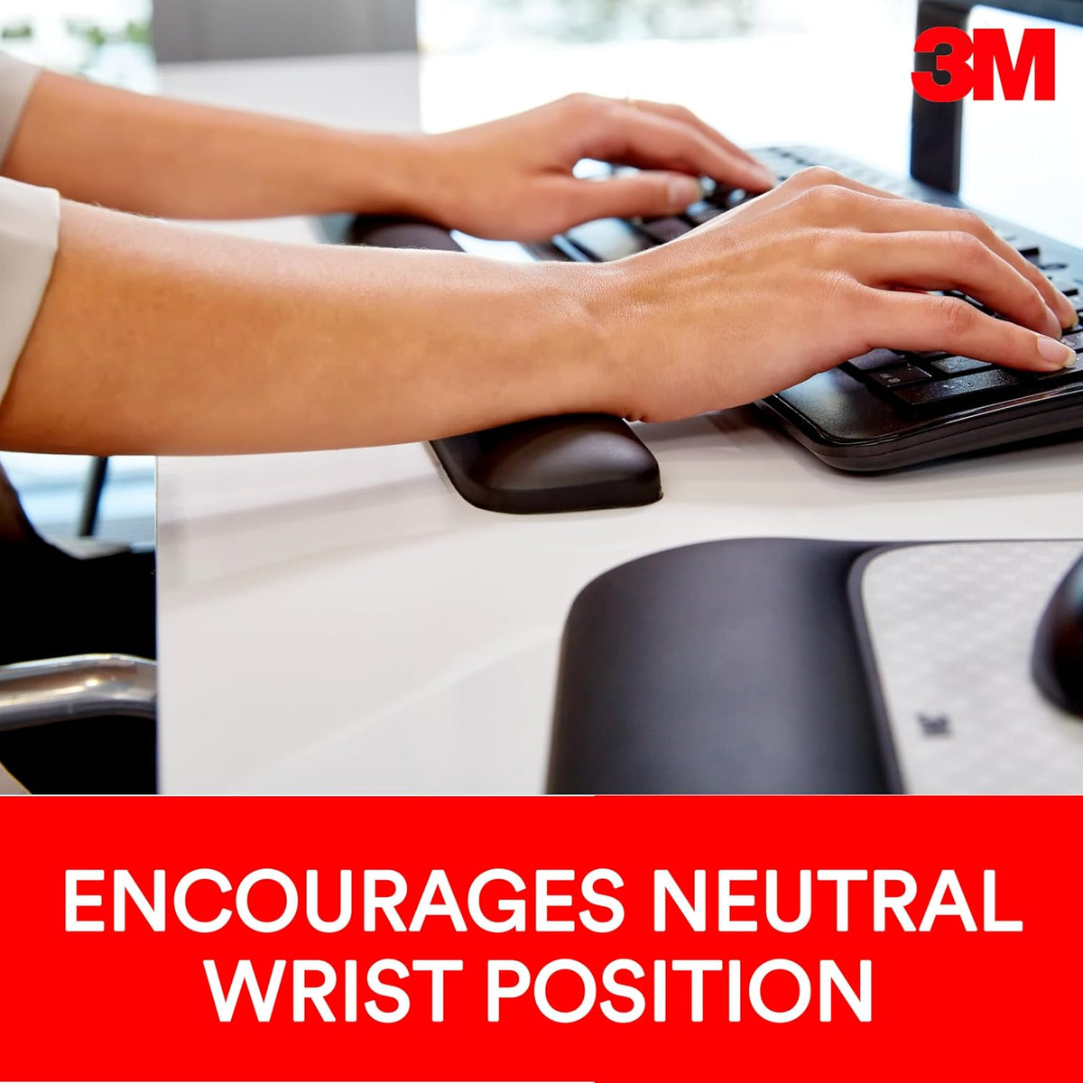 Gel Wrist Rest for Keyboards, Soothing Gel Technology and Satin Smooth Cover for All Day Comfort and Support, Durable and Easy to Clean, 19", Black (WR85B)
