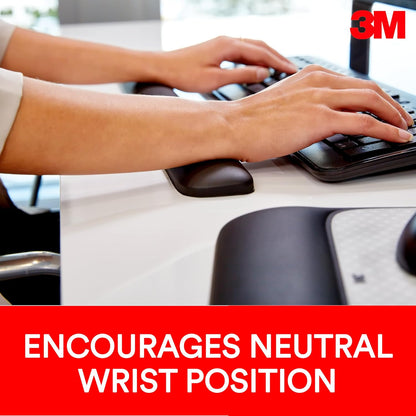 Gel Wrist Rest for Keyboards, Soothing Gel Technology and Satin Smooth Cover for All Day Comfort and Support, Durable and Easy to Clean, 19", Black (WR85B)