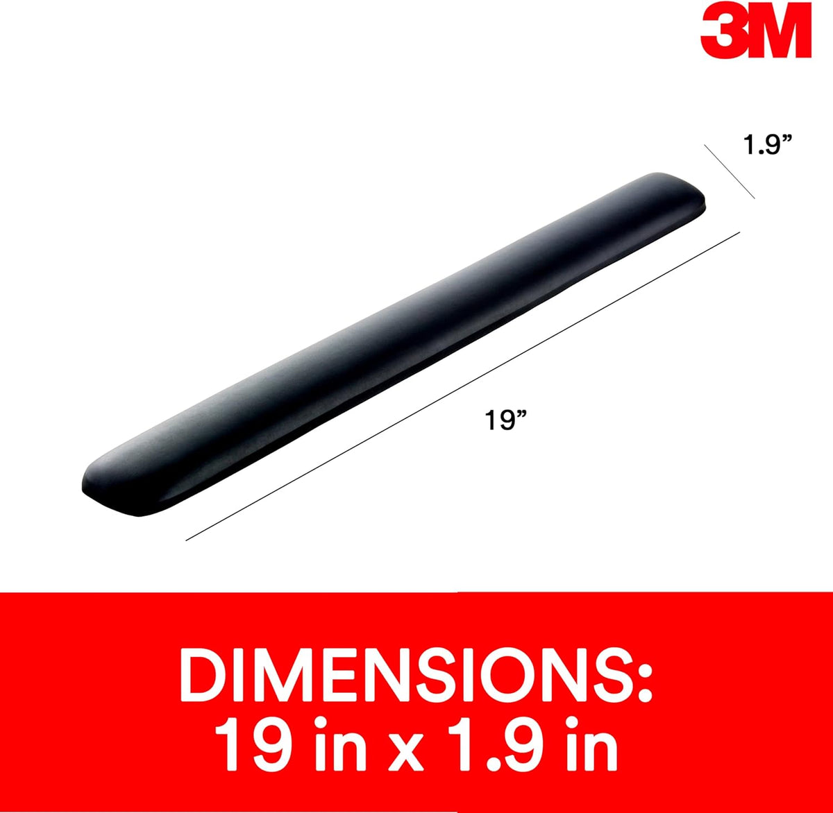 Gel Wrist Rest for Keyboards, Soothing Gel Technology and Satin Smooth Cover for All Day Comfort and Support, Durable and Easy to Clean, 19", Black (WR85B)