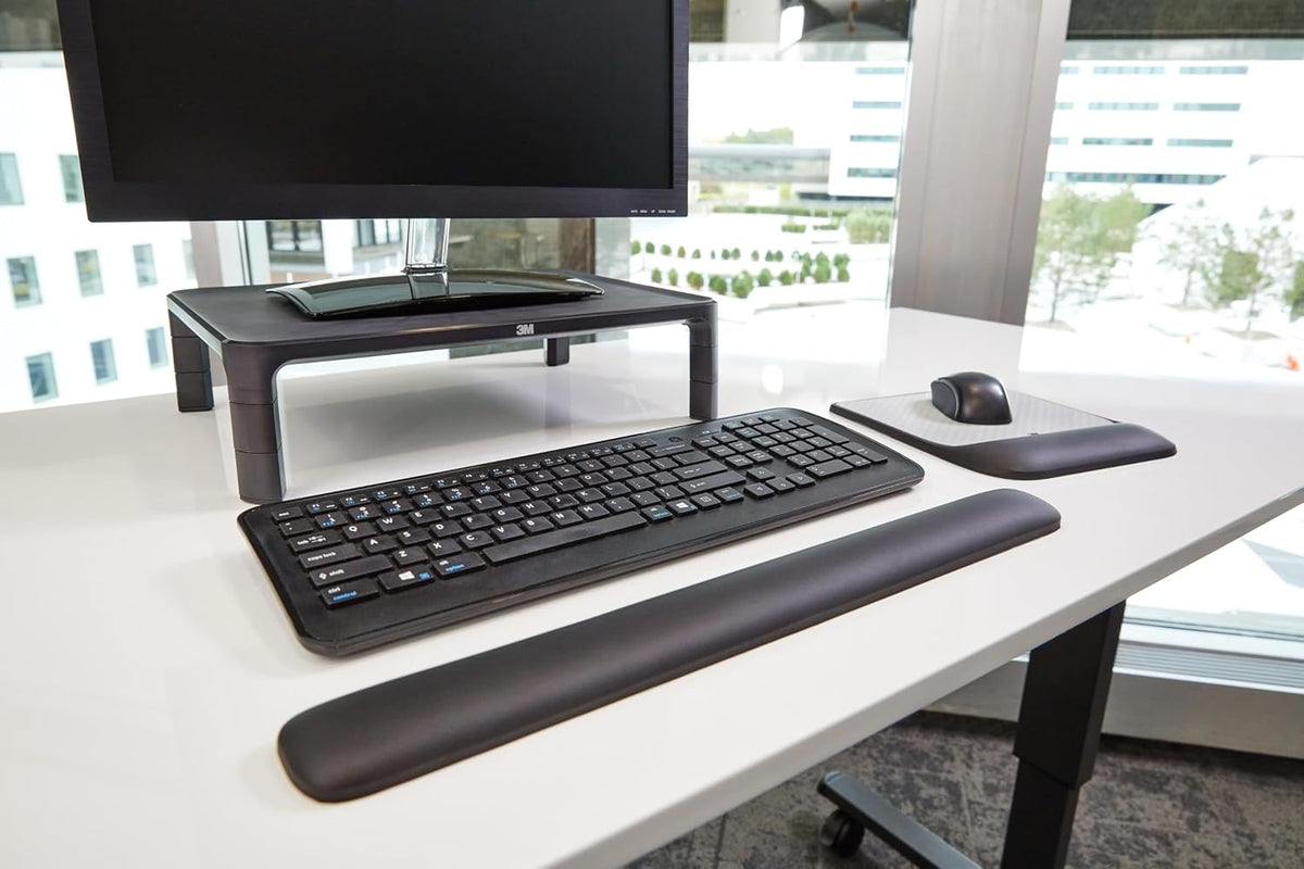 Gel Wrist Rest for Keyboards, Soothing Gel Technology and Satin Smooth Cover for All Day Comfort and Support, Durable and Easy to Clean, 19", Black (WR85B)