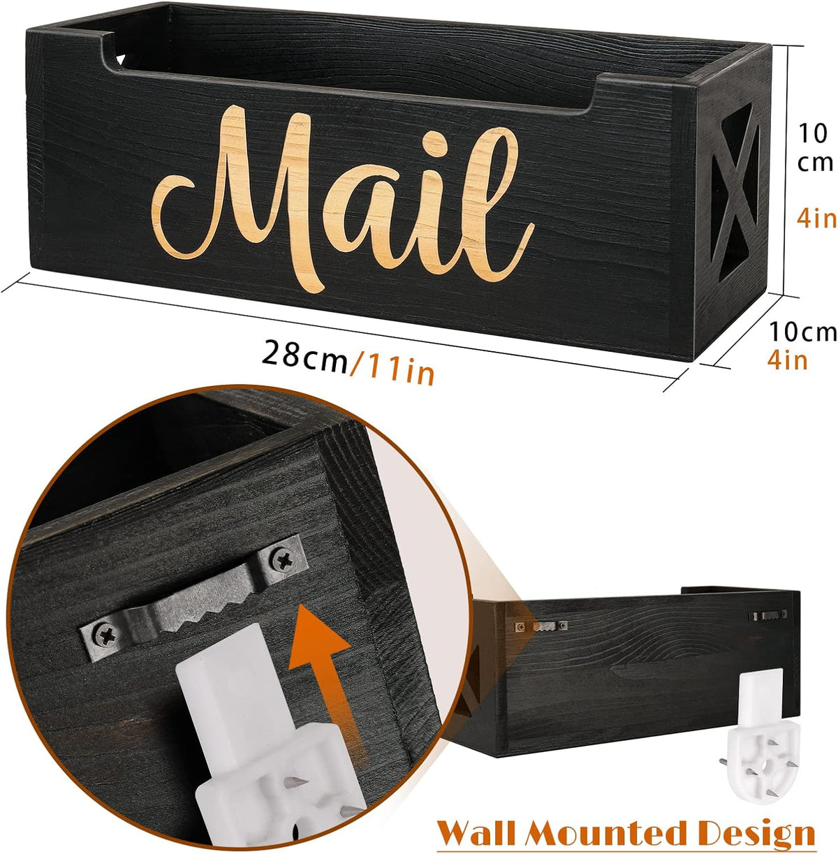 Wooden Mail Organizer Countertop