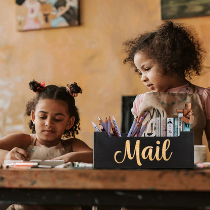 Wooden Mail Organizer Countertop